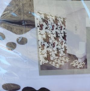 Cow print bathroom set